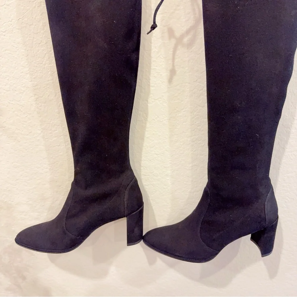 Stuart Weitzman Landmark Over-the-Knee Black Suede Boots Size 36.5/6 NIB